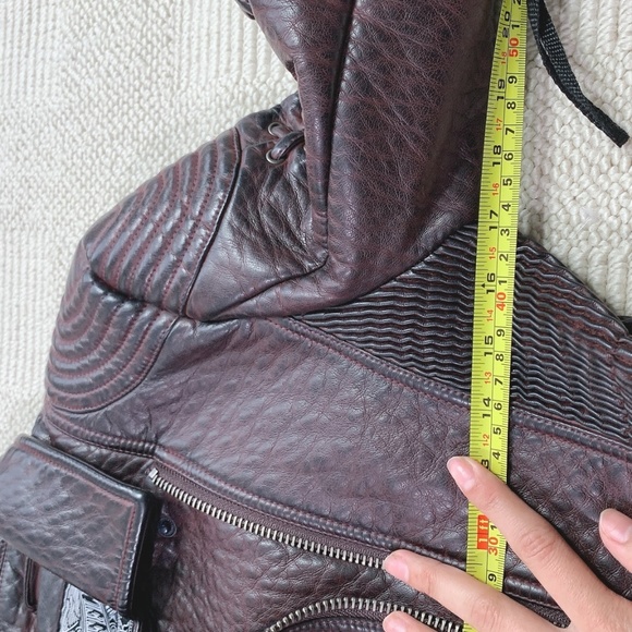 NWOT Affliction Wings Earned Moto Leather Burgundy Jacket S - Picture 4 of 8